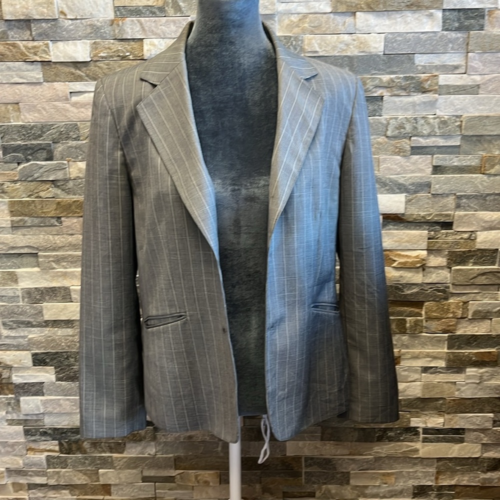Anne Klein Gray Pinstripe Blazer